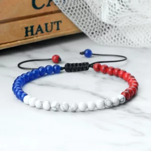 Adjustable Malachite Bead Bracelet with Country Flag Colors - Image 4