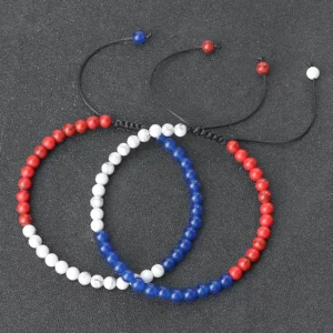 Adjustable Malachite Bead Bracelet with Country Flag Colors - Image 5