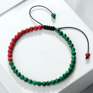 Adjustable Malachite Bead Bracelet with Country Flag Colors - Image 11