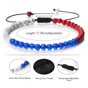 Adjustable Malachite Bead Bracelet with Country Flag Colors - Image 6