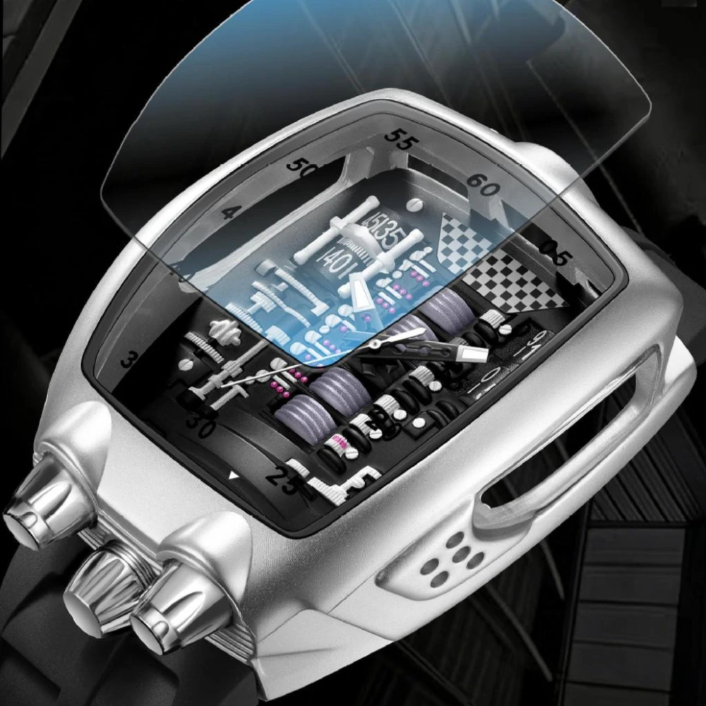 Alien Y2k Transparent Quartz Watch, Unique Case Design