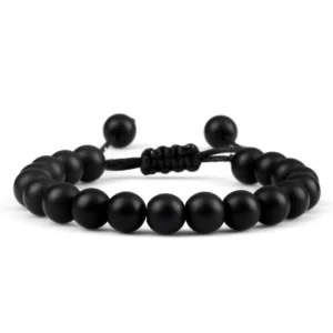 Handmade Black Onyx Beaded Bracelet, Adjustable - Image 12