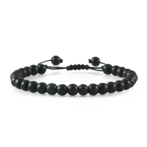 Handmade Black Onyx Beaded Bracelet, Adjustable - Image 13