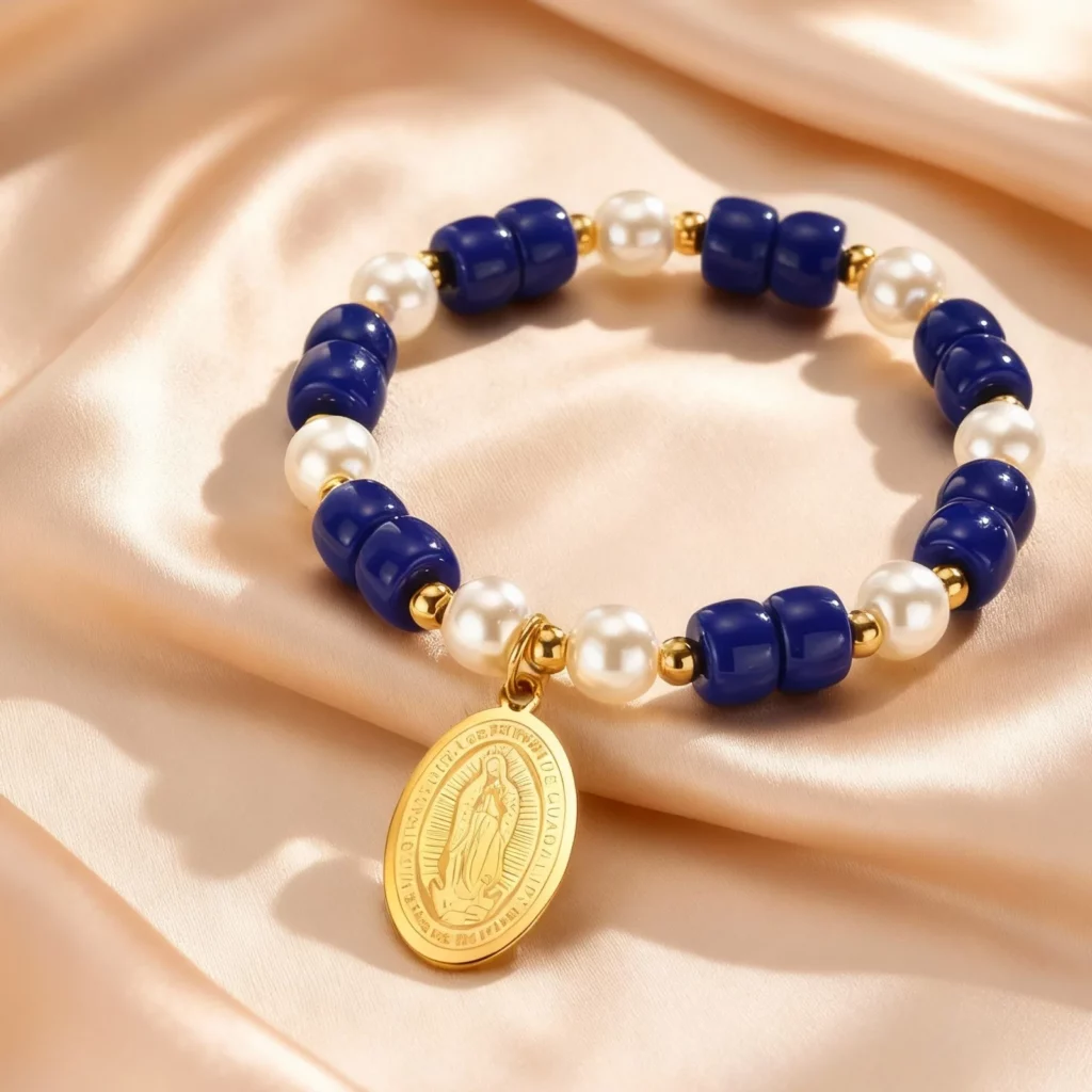 Chic Virgin Mary Pearl Beads Elastic Bracelet