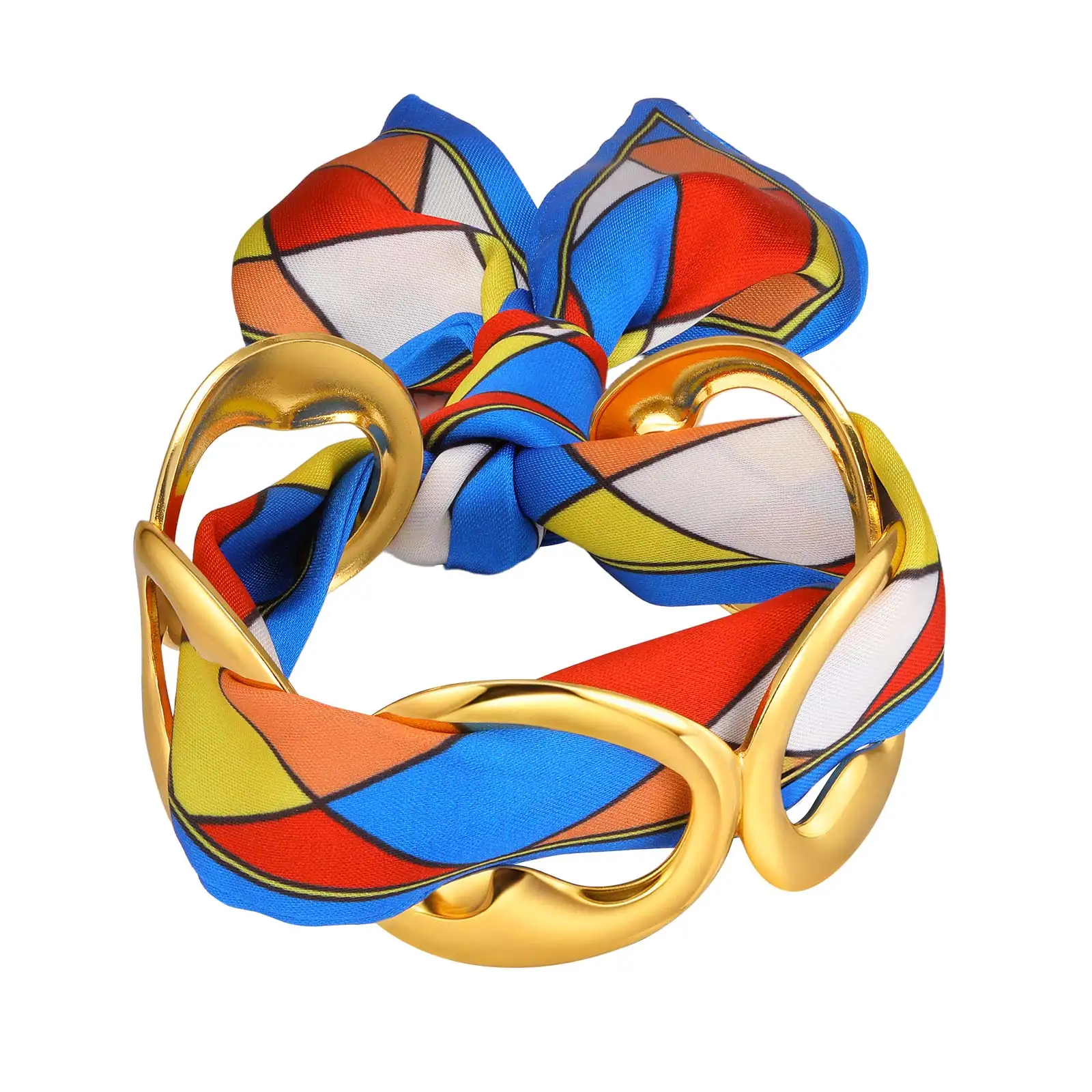 Gold Plated Geometric Cuff Bracelet, Stainless Steel Bangle - Image 9