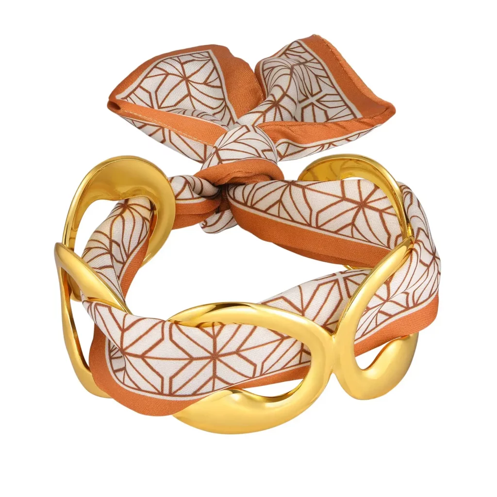 Gold Plated Geometric Cuff Bracelet, Stainless Steel Bangle