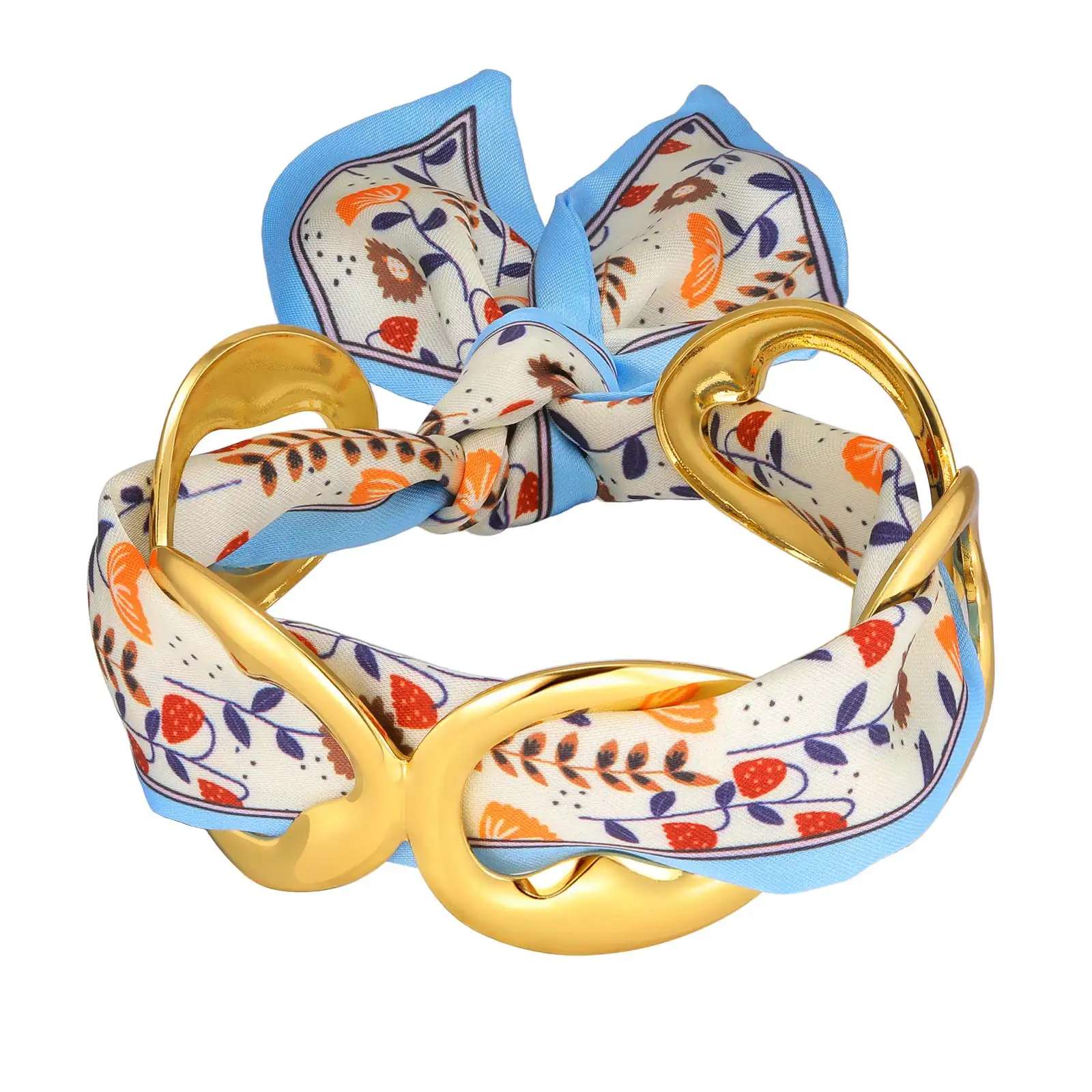 Gold Plated Geometric Cuff Bracelet, Stainless Steel Bangle - Image 7