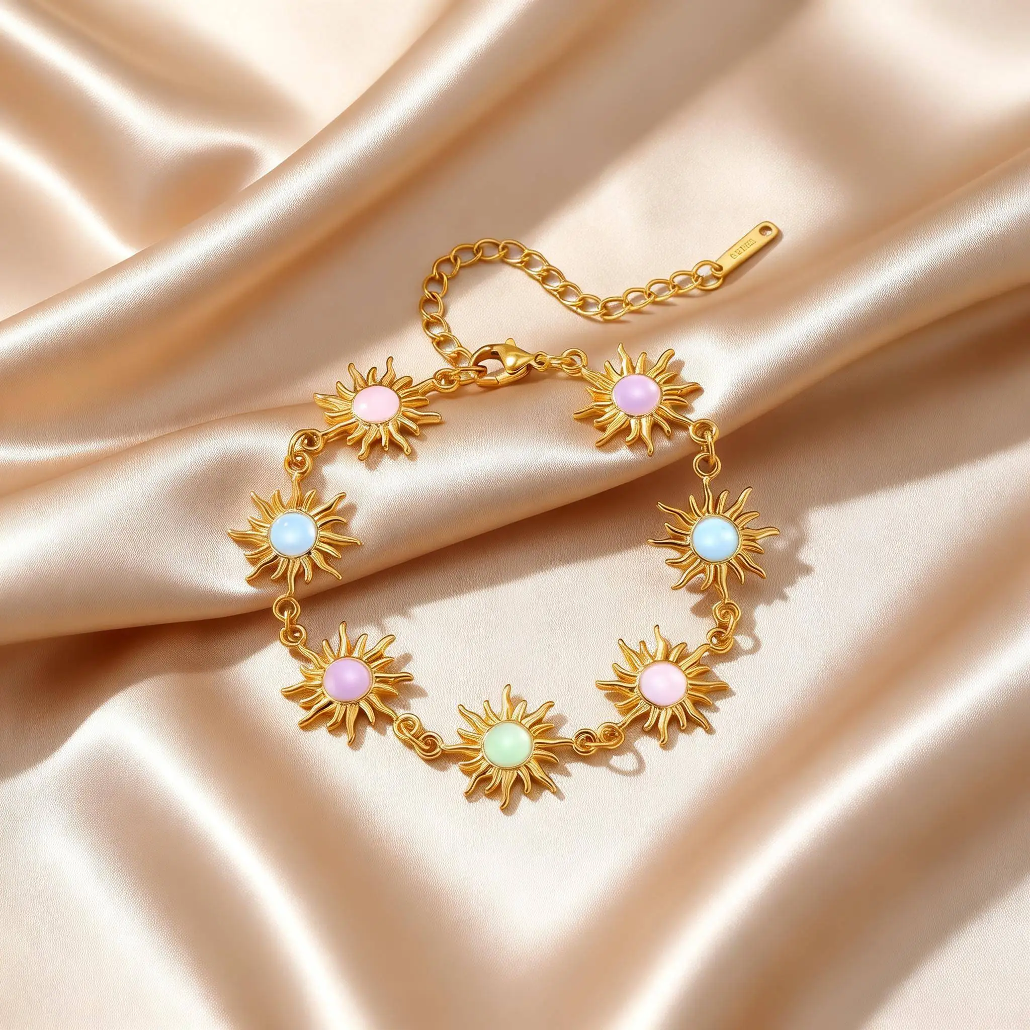 Waterproof Gold Plated Sun Charm Bracelet - Image 1