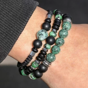 Layered African Pine Bead Bracelet for Men - Image 3