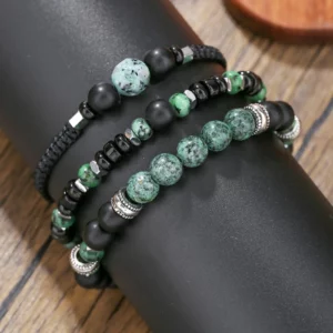 Layered African Pine Bead Bracelet for Men - Image 6