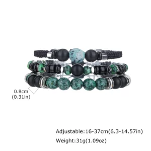 Layered African Pine Bead Bracelet for Men - Image 7