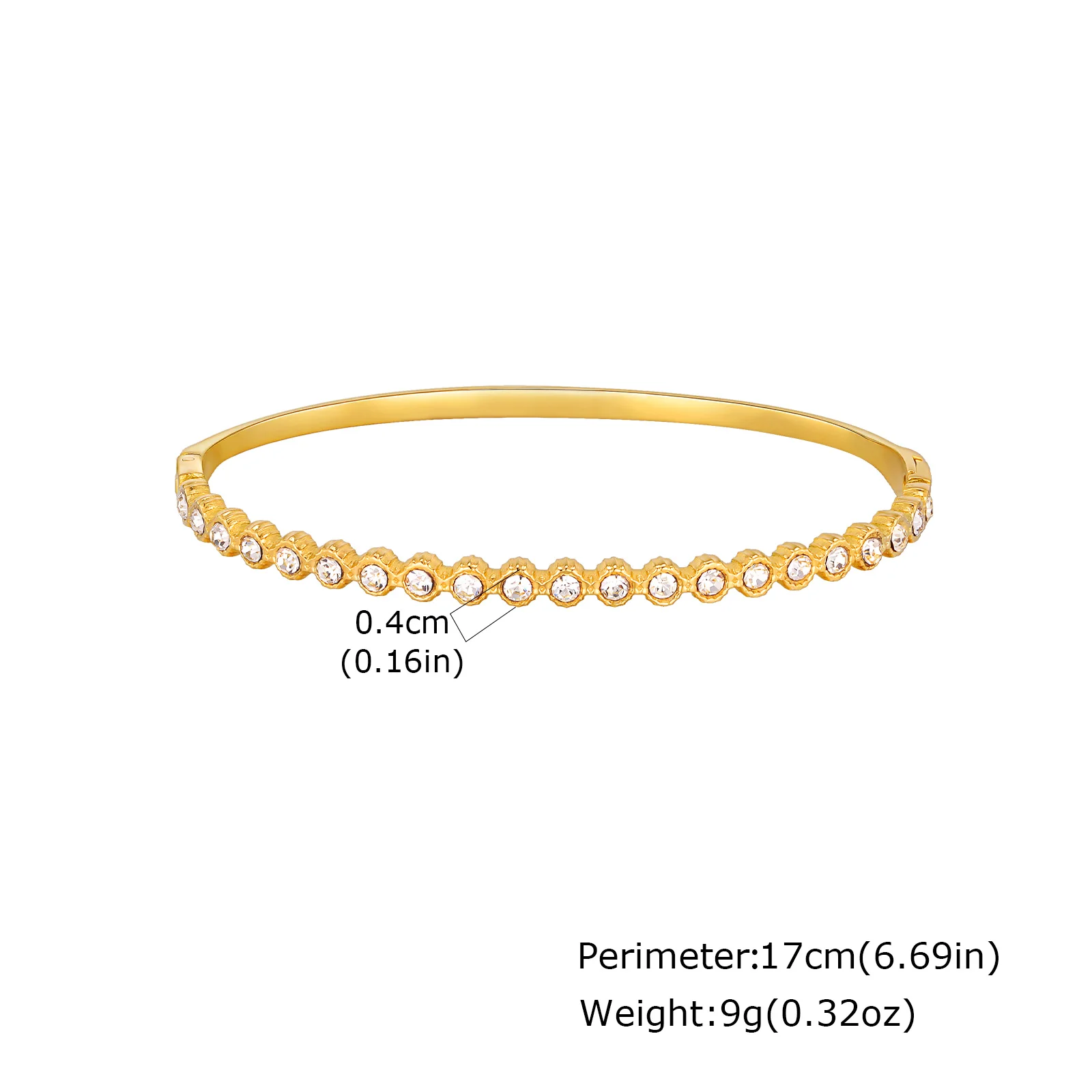 Gold-Plated Zircon Heart Bracelet, Waterproof - Image 9