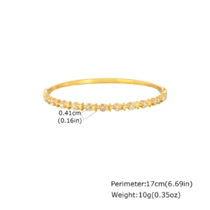 Gold-Plated Zircon Heart Bracelet, Waterproof - Image 11