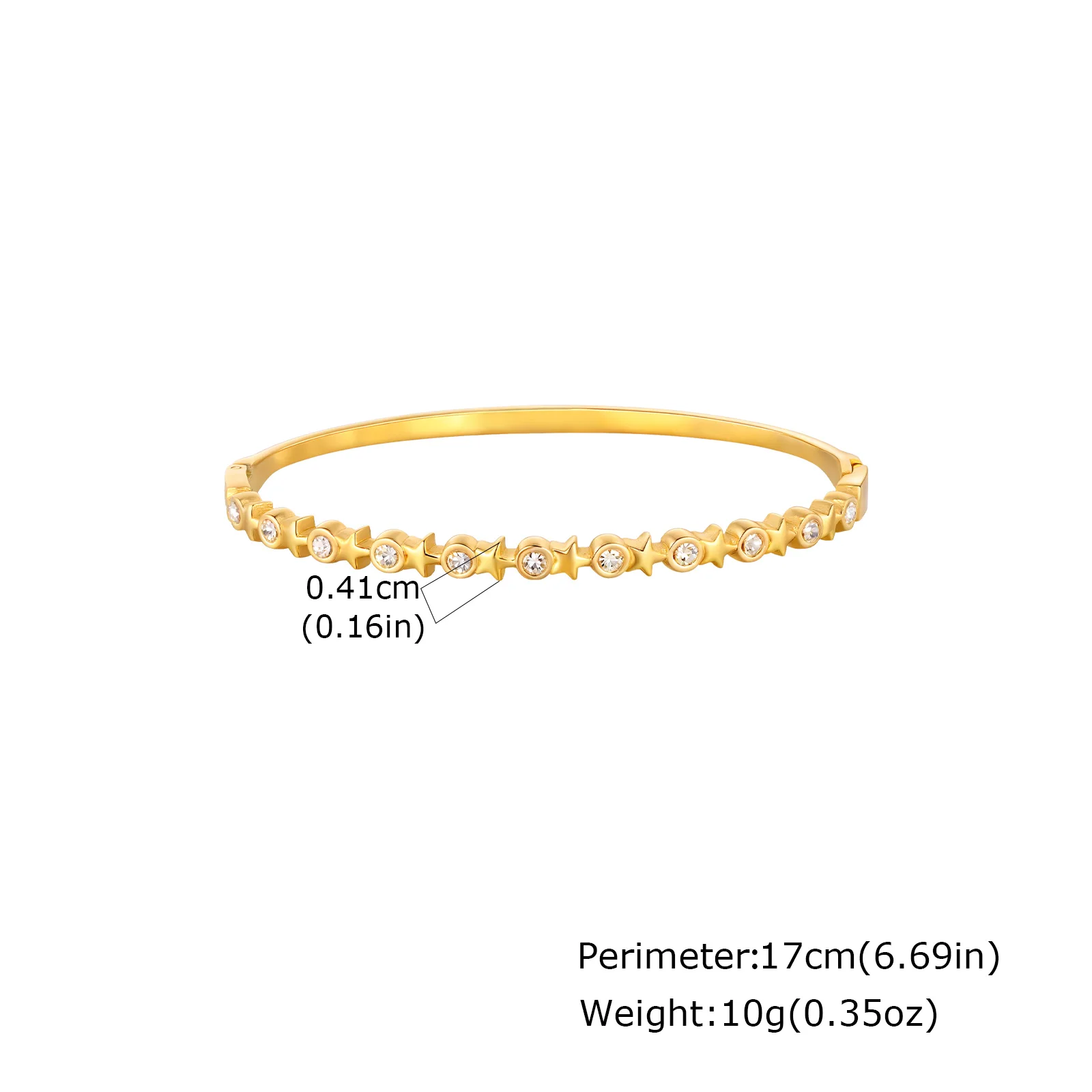 Gold-Plated Zircon Heart Bracelet, Waterproof - Image 11