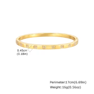 Gold-Plated Zircon Heart Bracelet, Waterproof - Image 7