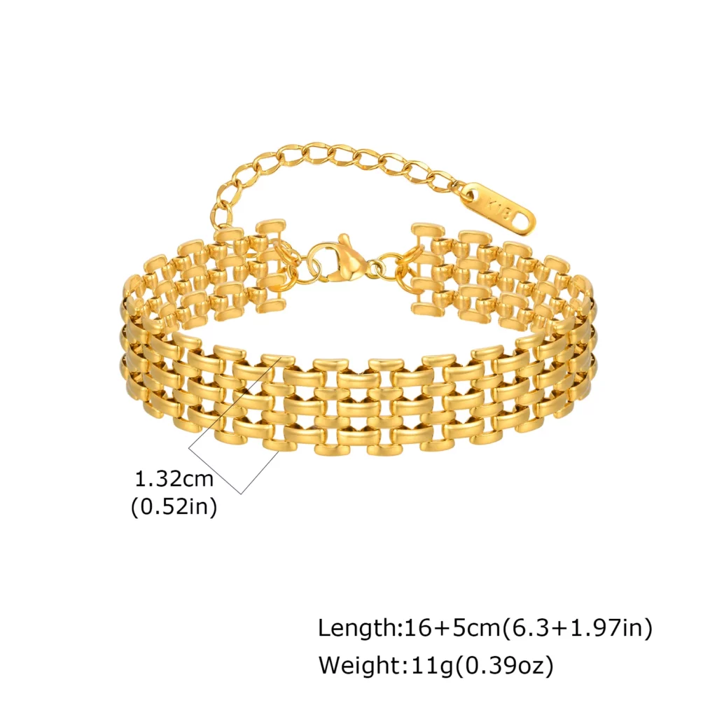 Fashion 316L Stainless Steel Gold-Plated Link Chain Bracelet