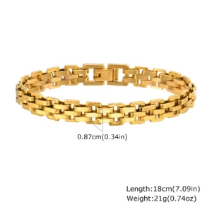 Fashion 316L Stainless Steel Gold-Plated Link Chain Bracelet - Image 17