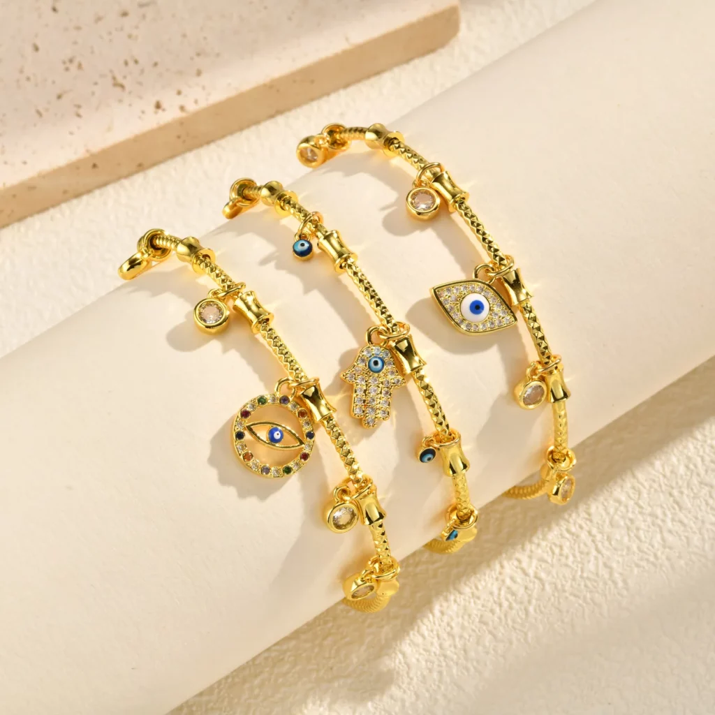 AAA Zircon Evil Eye Open Bangle