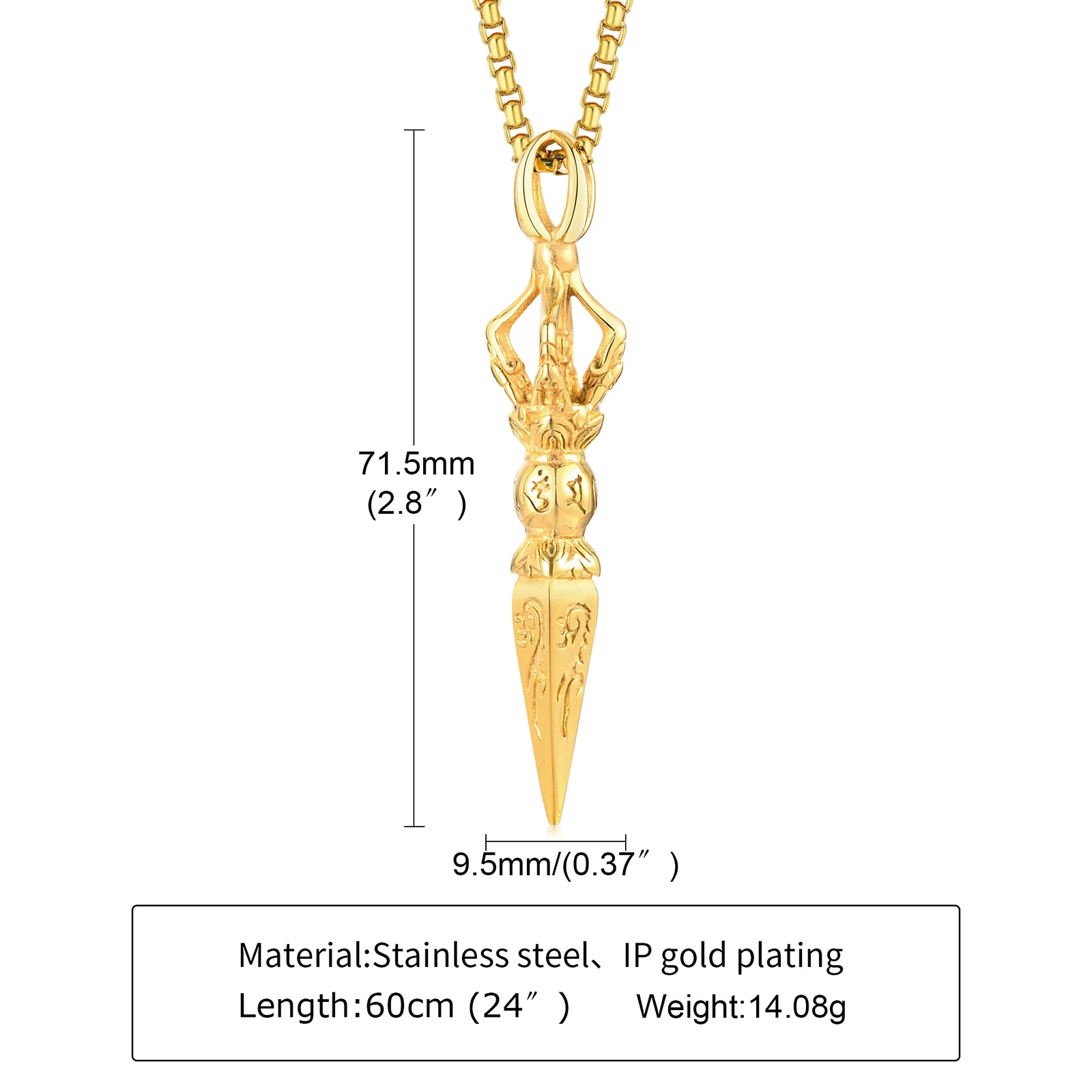 Stainless Steel Tibetan Vajra Protection Pendant Necklace - Image 12