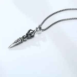 Stainless Steel Tibetan Vajra Protection Pendant Necklace - Image 3