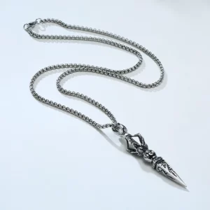 Stainless Steel Tibetan Vajra Protection Pendant Necklace - Image 4