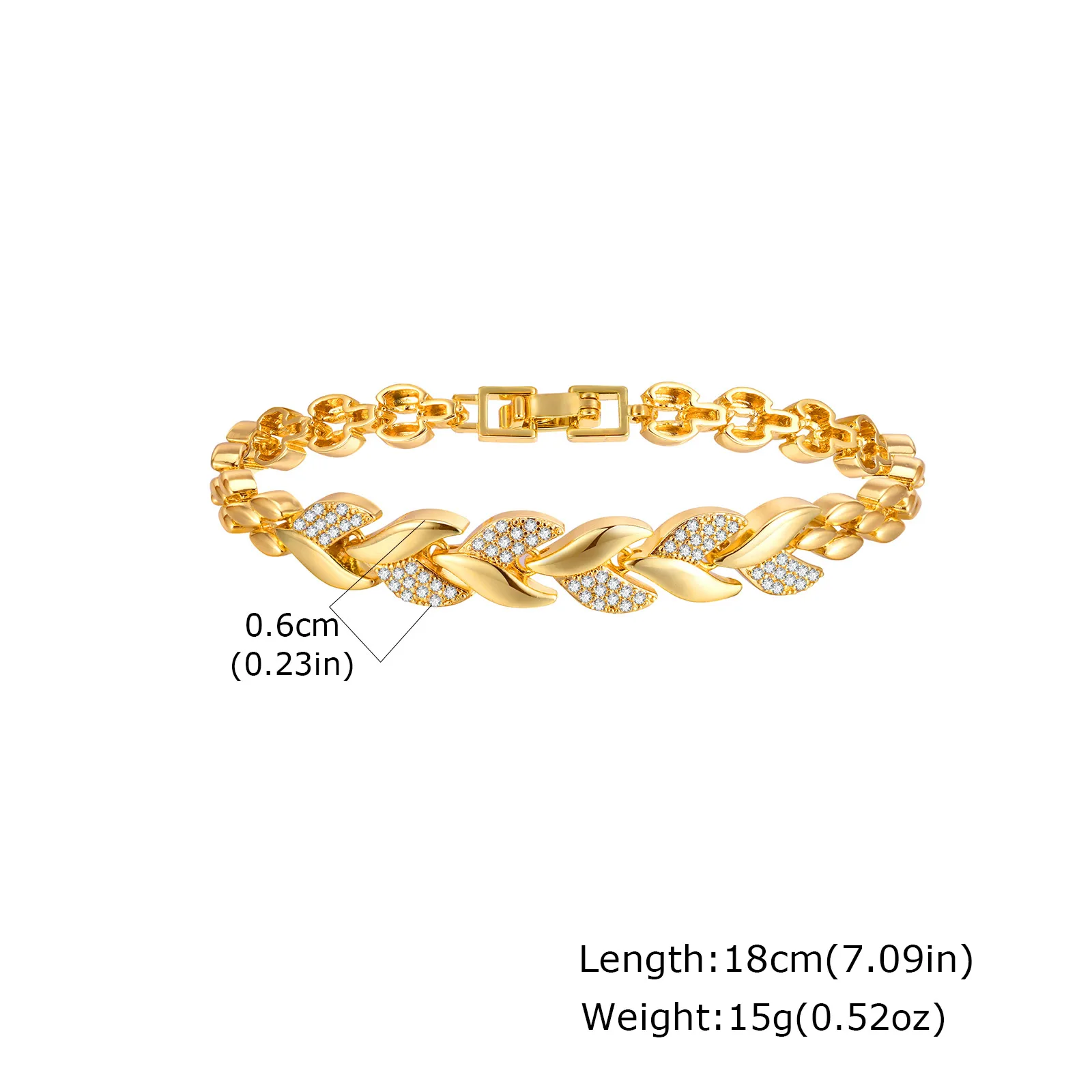 Gold Plated Cubic Zirconia Chunky Link Bracelet - Image 16