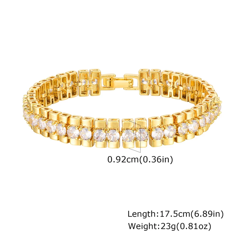 Gold Plated Cubic Zirconia Chunky Link Bracelet