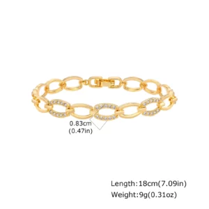 Gold Plated Cubic Zirconia Chunky Link Bracelet - Image 14