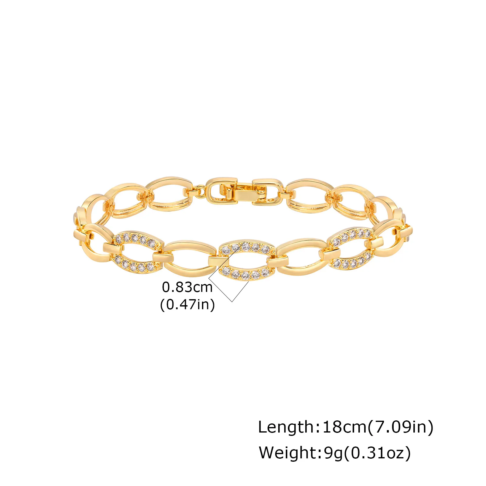 Gold Plated Cubic Zirconia Chunky Link Bracelet - Image 14