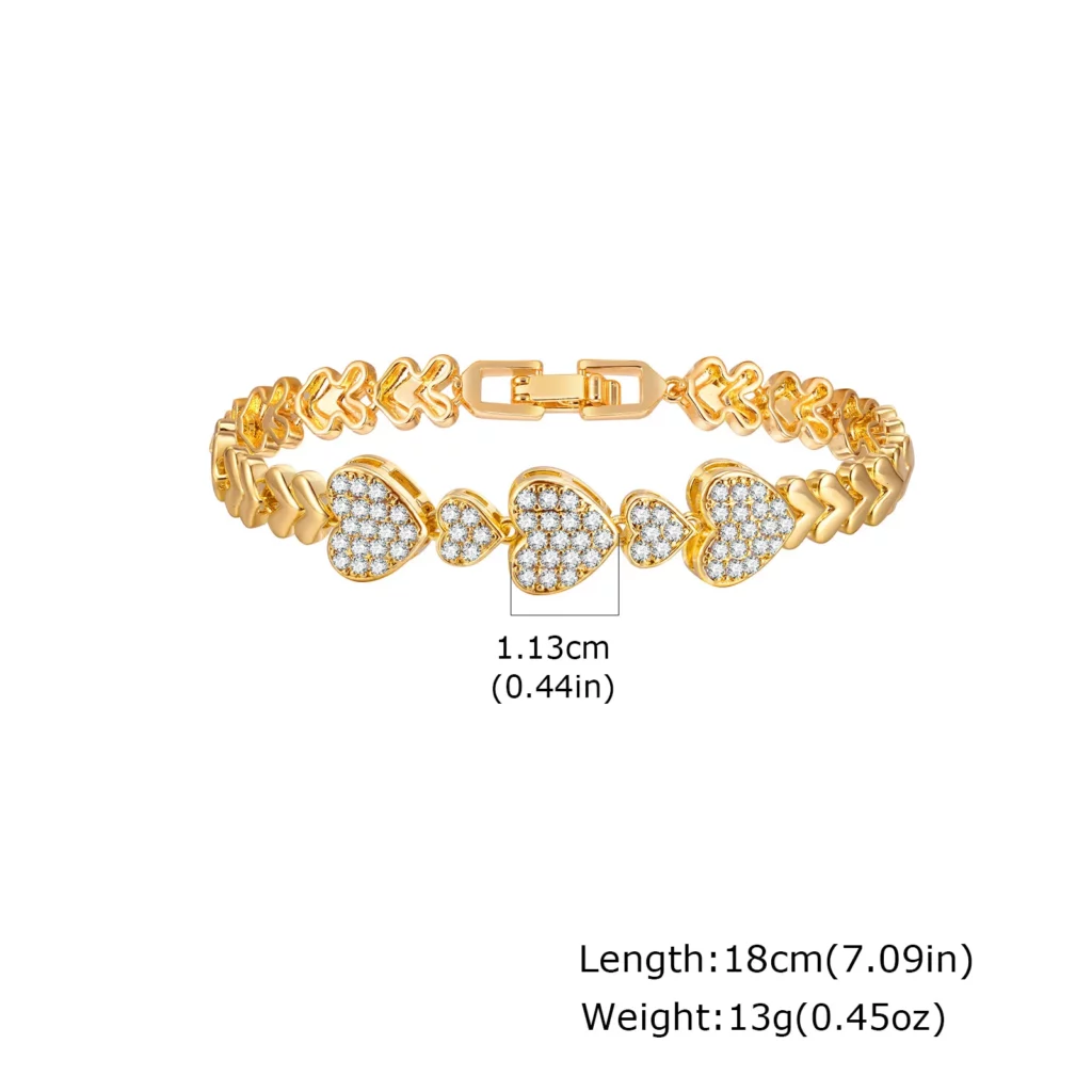 Gold Plated Cubic Zirconia Chunky Link Bracelet