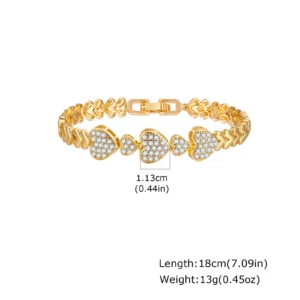 Gold Plated Cubic Zirconia Chunky Link Bracelet - Image 15