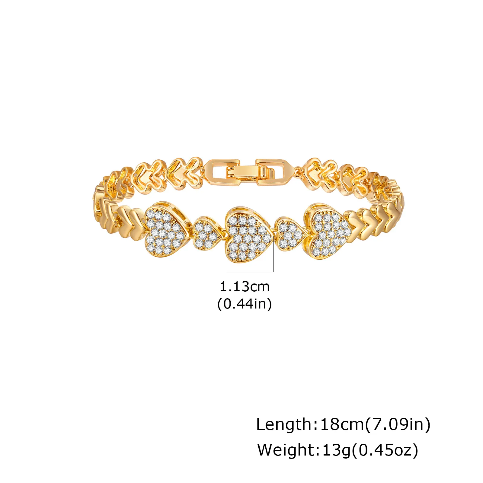 Gold Plated Cubic Zirconia Chunky Link Bracelet - Image 15