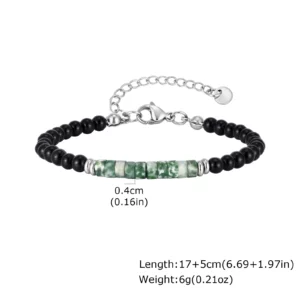 Hip Hop Black Onyx Beaded Bracelet for Men - Image 8