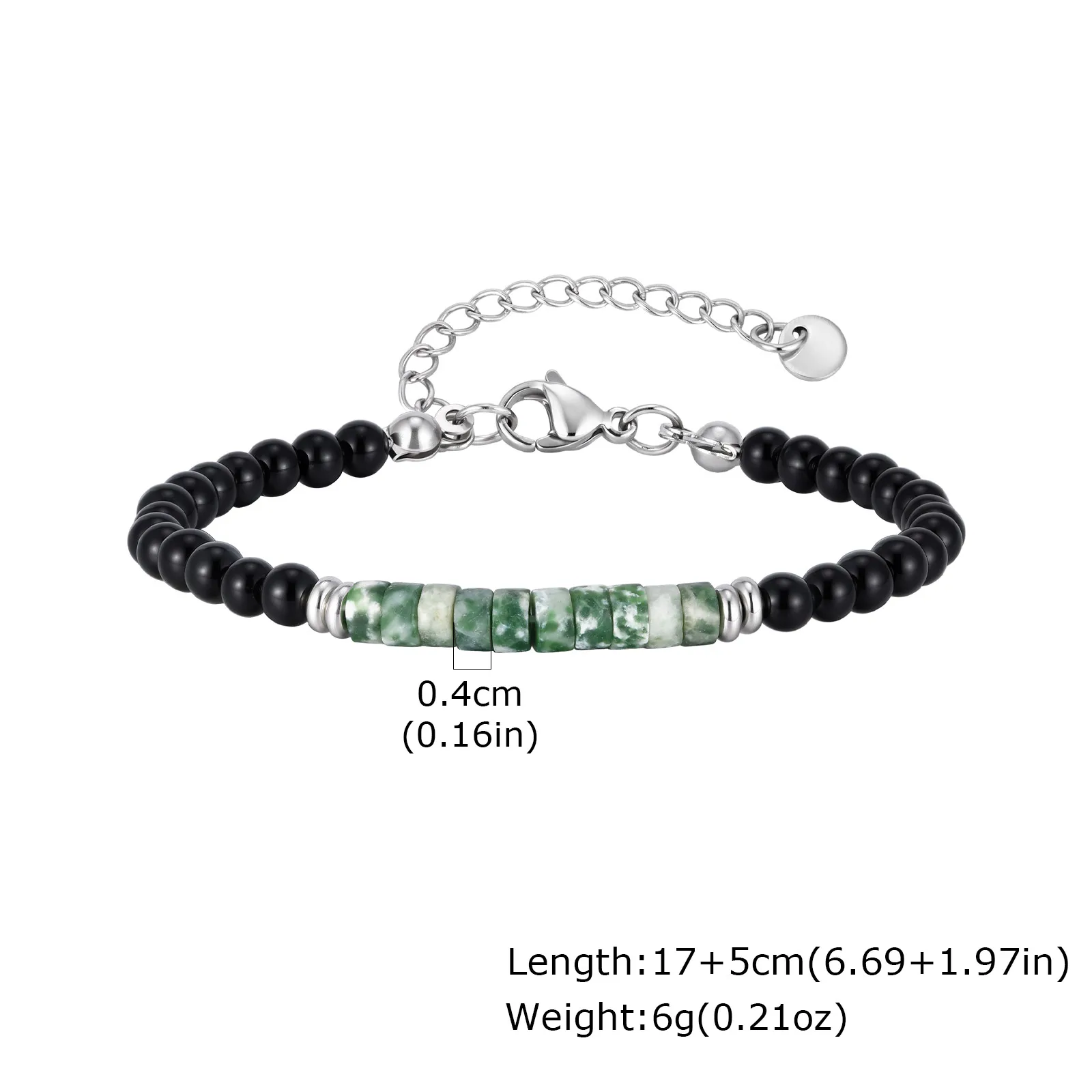 Hip Hop Black Onyx Beaded Bracelet for Men - Image 8
