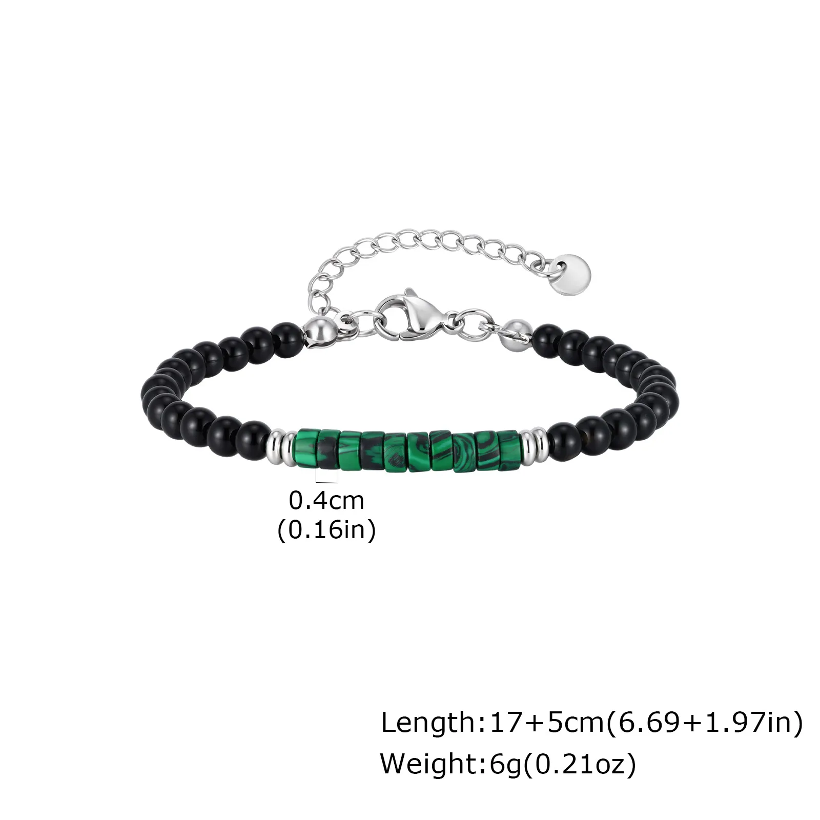 Hip Hop Black Onyx Beaded Bracelet for Men - Image 7