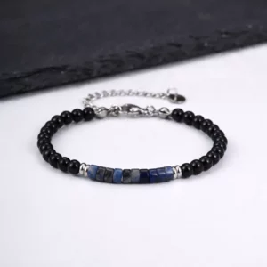 Hip Hop Black Onyx Beaded Bracelet for Men - Image 6