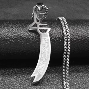 Imam Ali Zulfiqar Sword Stainless Steel Necklace - Image 7