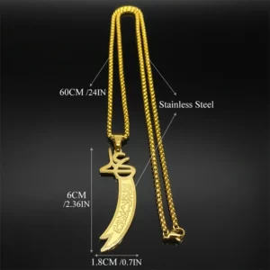 Imam Ali Zulfiqar Sword Stainless Steel Necklace - Image 6