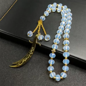 Islamic Imam Ali Zulfiqar Sword Pendant, Stainless Steel Gold - Image 3