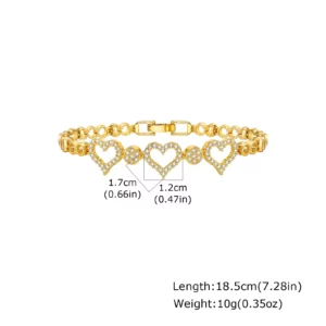 Gold Zircon Geometric Charm Bracelet - Image 14