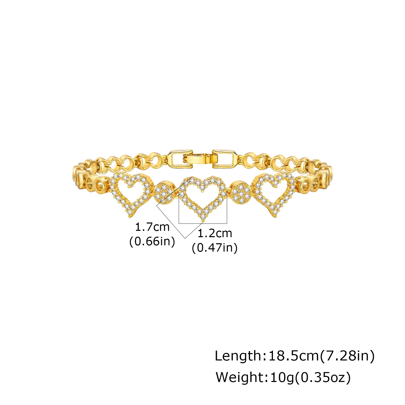 Gold Zircon Geometric Charm Bracelet - Image 14