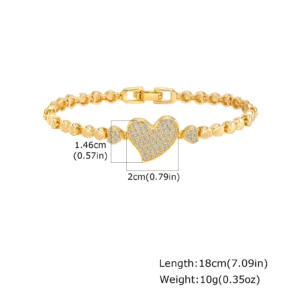 Gold Zircon Geometric Charm Bracelet - Image 12