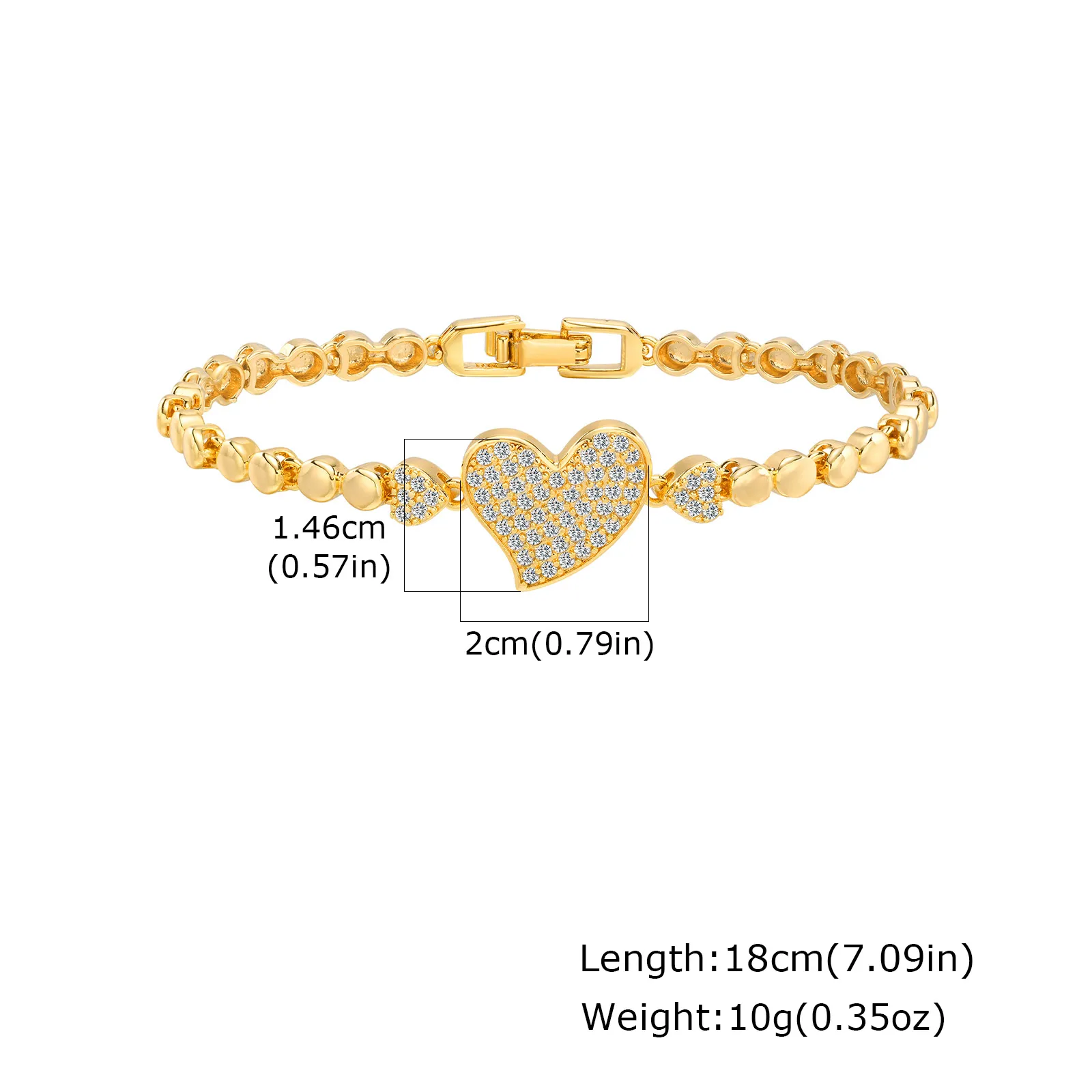 Gold Zircon Geometric Charm Bracelet - Image 12