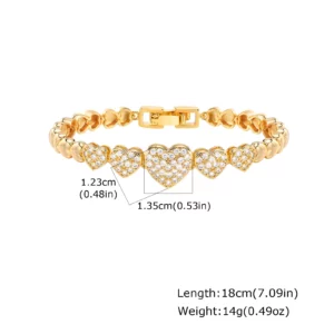 Gold Zircon Geometric Charm Bracelet - Image 11