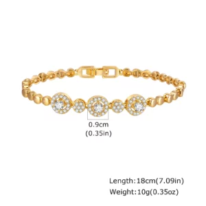 Gold Zircon Geometric Charm Bracelet - Image 9