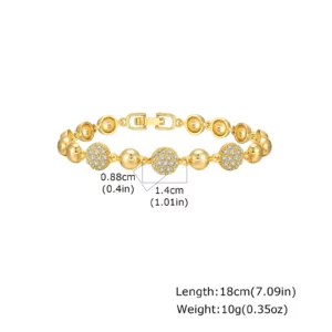 Gold Zircon Geometric Charm Bracelet - Image 15
