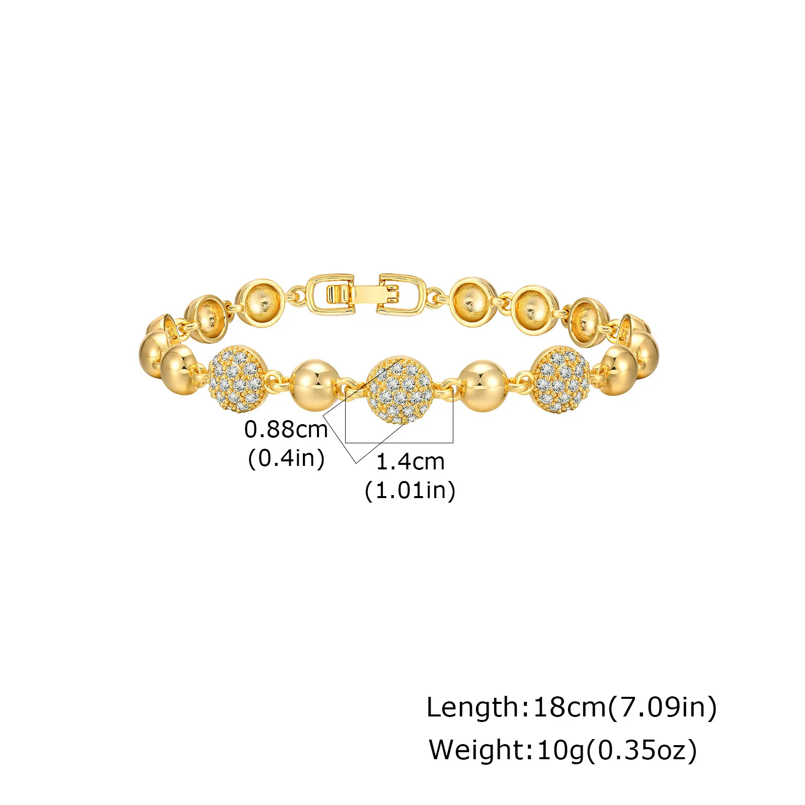 Gold Zircon Geometric Charm Bracelet - Image 15