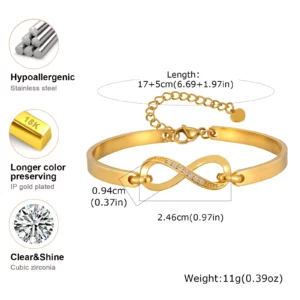 Luxury Zircon Endless Love Infinity Symbol Bracelet - Image 6
