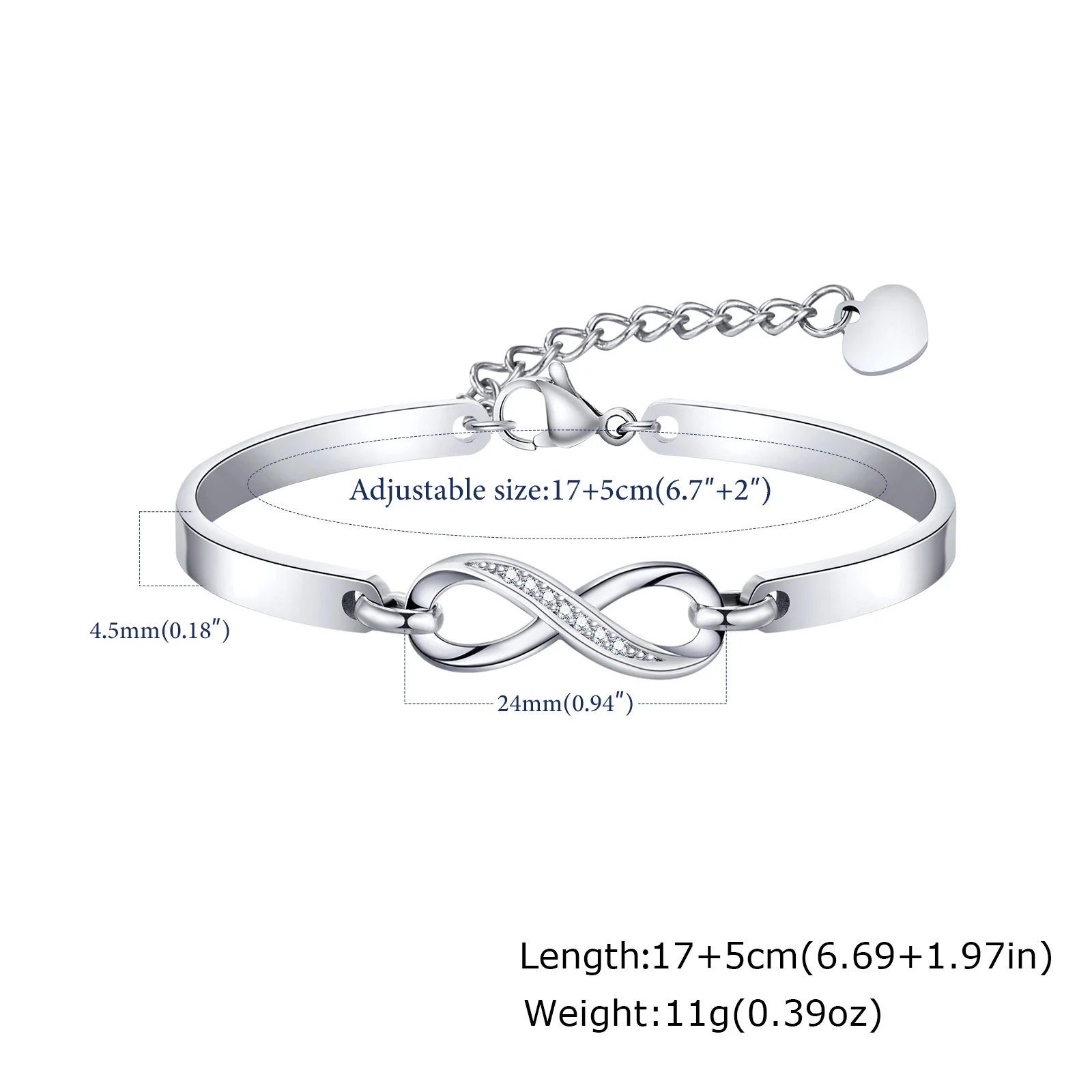 Luxury Zircon Endless Love Infinity Symbol Bracelet - Image 7