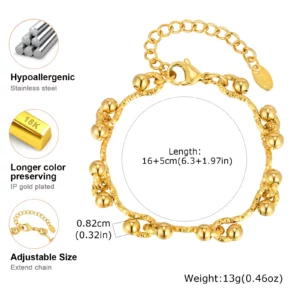 Chunky Gold-Plated Steel Bracelet, Geometric - Image 5